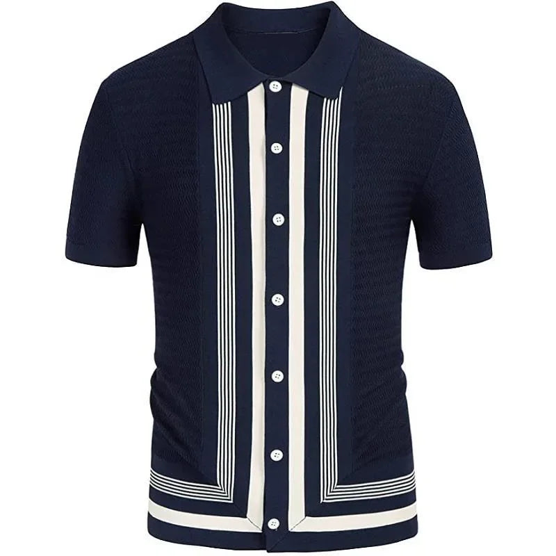 Men's Summer Short Sleeve Polo Shirts Knitted Business