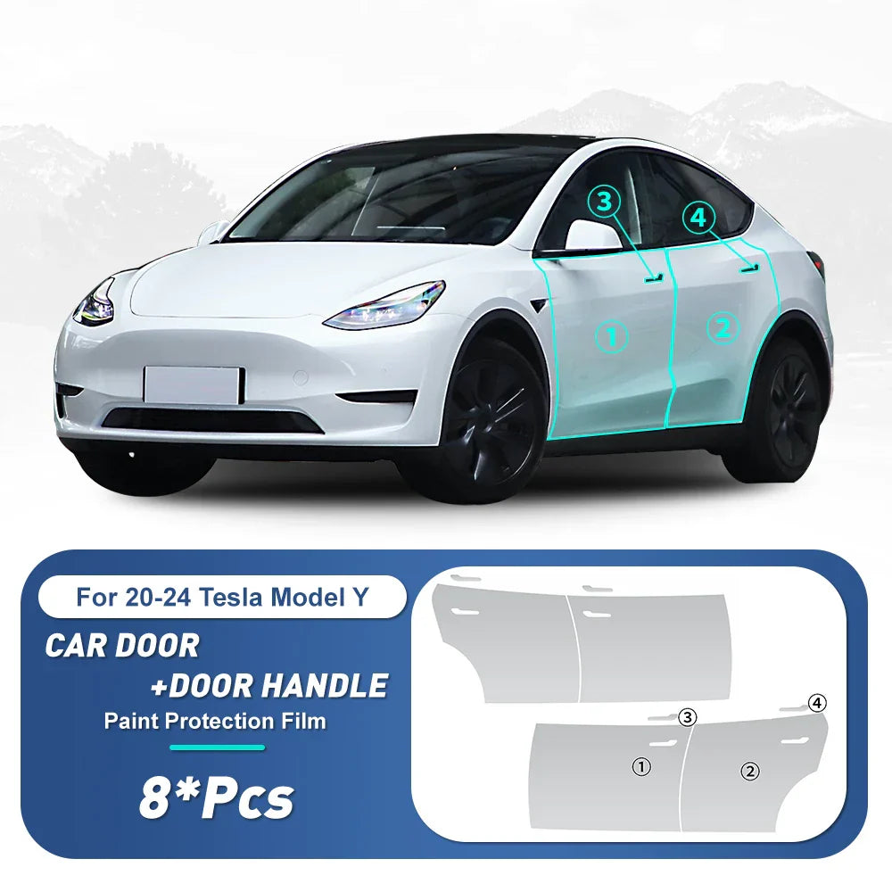 TOPEISHUNG For Tesla Model Y 3 Car Sticker 2020-2024 Paint Protection Film Clear Bra PPF Anti Scratch PreCut Car Body Film Cover