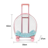 Pink Pet Carrier Trolley for Pet Travel Outdoor