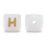 10Pcs 12mm Silicone Letters Beads English Alphabet Baby