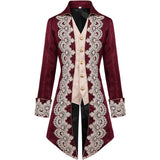 Men Double Long Coat Mens Long Steampunks Embroidered