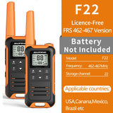 2pcs Baofeng F22 PMR446 FRS Mini Communication Radio