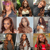 13x6 Copper Ginger Brown Body Wave Wigs Brazilian