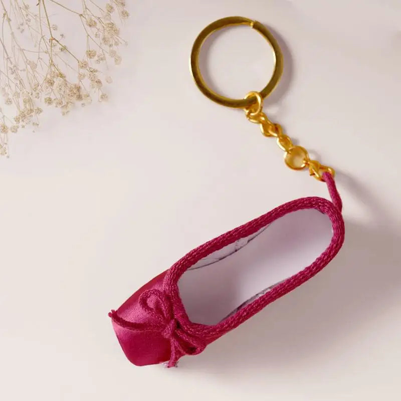 Handmade Mini Ballet Shoe Ballet Keychain Gift Satin