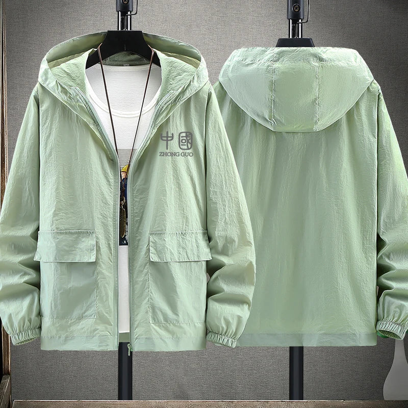 Hooded Light Jacket Men 2023 Summer Sun Protection
