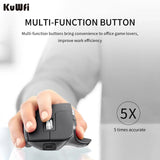 KuWFi Rechargeable Wireless Mouse Silent Gaming Mouse 2.4G&Bluetooth