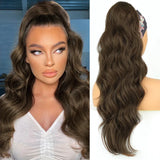 Vigorous Synthetic Long Body Wavy Drawstring Ponytail for