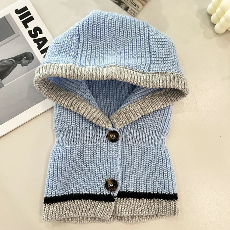 Korean Balaclava Beanie Cap Winter One Piece Knitted