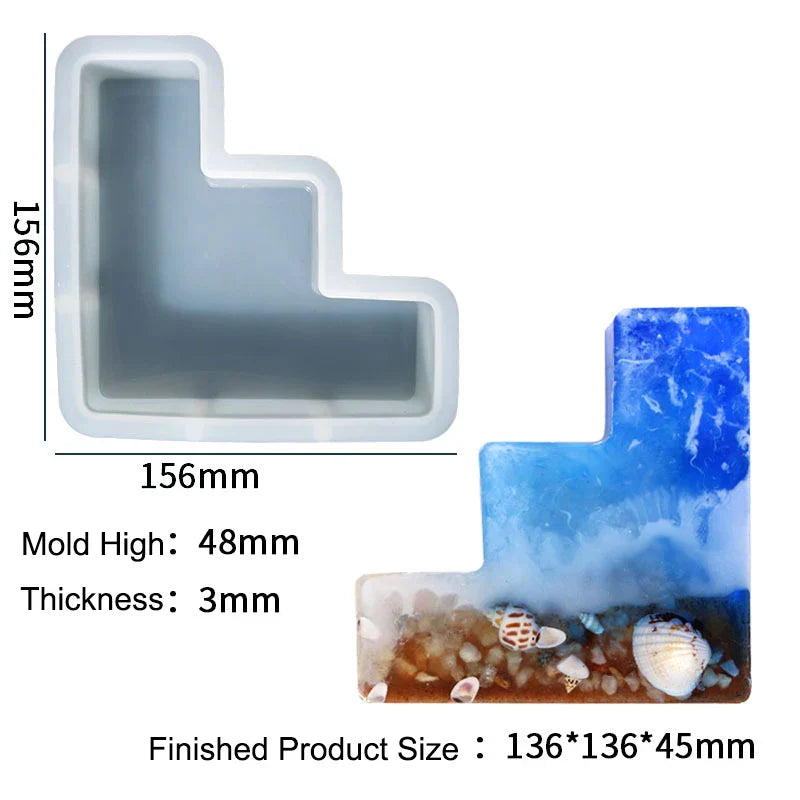 DIY Crystal Epoxy Resin Mold Bookend Silicone Mold