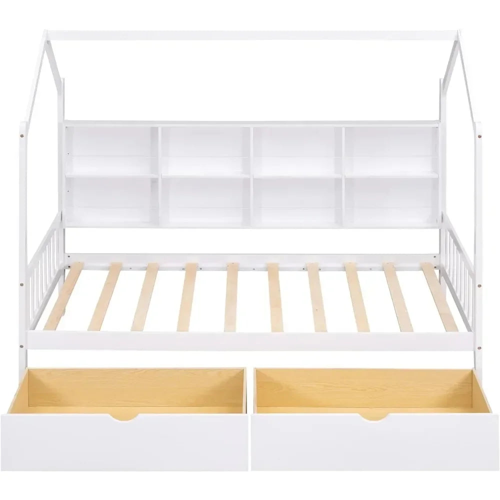 Twin Room Bed with Drawers for Children, Wooden