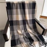 Winter Plaid Cashmere Blanket Scarf Fashion Design Thick