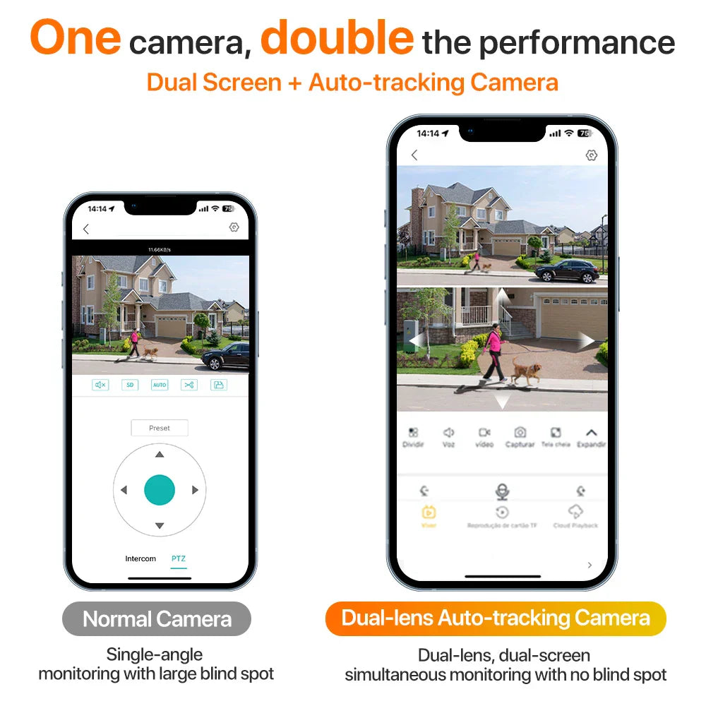 WIFI IP Camera 8MP 4K Dual-Lens PTZ Camera