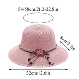 Bow Flowers Straw Hat Sweet Foldable Beach Hat