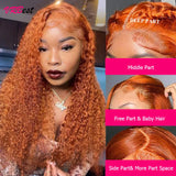 Ginger Orange Lace Front Wig Deep Wave Curly