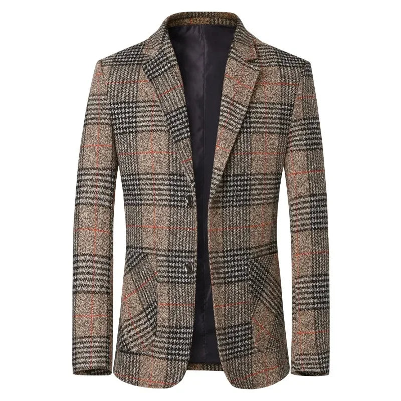 New Autumn Men Plaid Blazers Suits Jackets Male