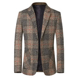New Autumn Men Plaid Blazers Suits Jackets Male