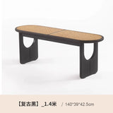 Nordic Solid Wood Rattan Shoes Changing Bench Log
