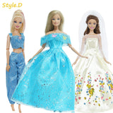 3 Sets Fairy Tale Classic Princess Doll Dresses