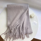 Luxury Cashmere Bright Solid Color Women Scarf Winter