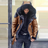 2022 New Men's Leather Coat Winter Large Size