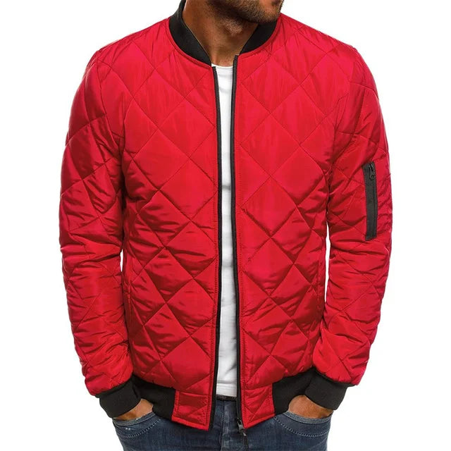 Winter New Cotton Jacket Men's Baseball Collar Mesh