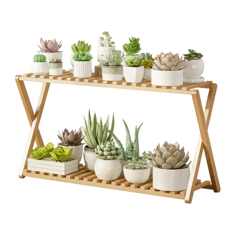 Wooden Multilayer Flowerpot Organizer Flower Holder Balcony Stand