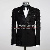 Elegant Wedding Suits For Men Metal Embellished Beading