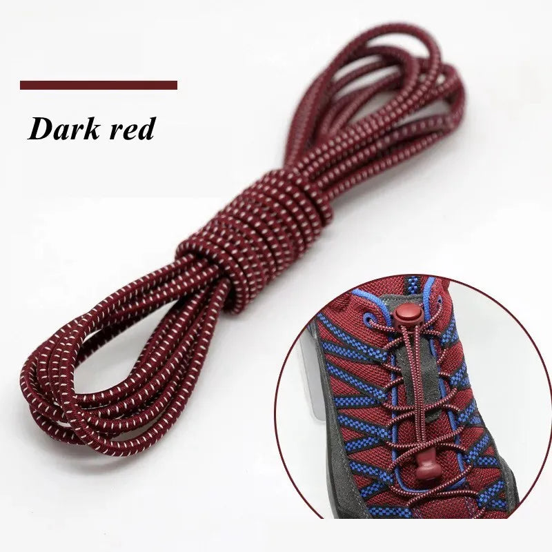 1 Pair 22 Colors Elastic Shoelaces Round Locking