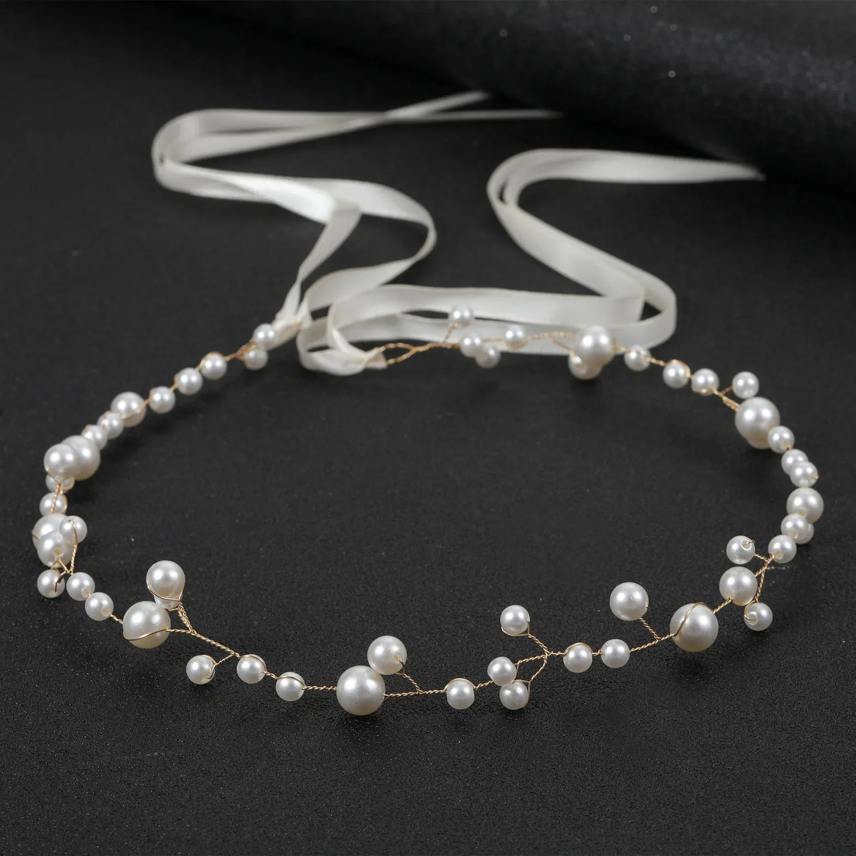 Bridal Sweet Headband Headpieces Banquet Pearls Headdress Simple