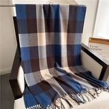 Winter Plaid Cashmere Blanket Scarf Fashion Design Thick