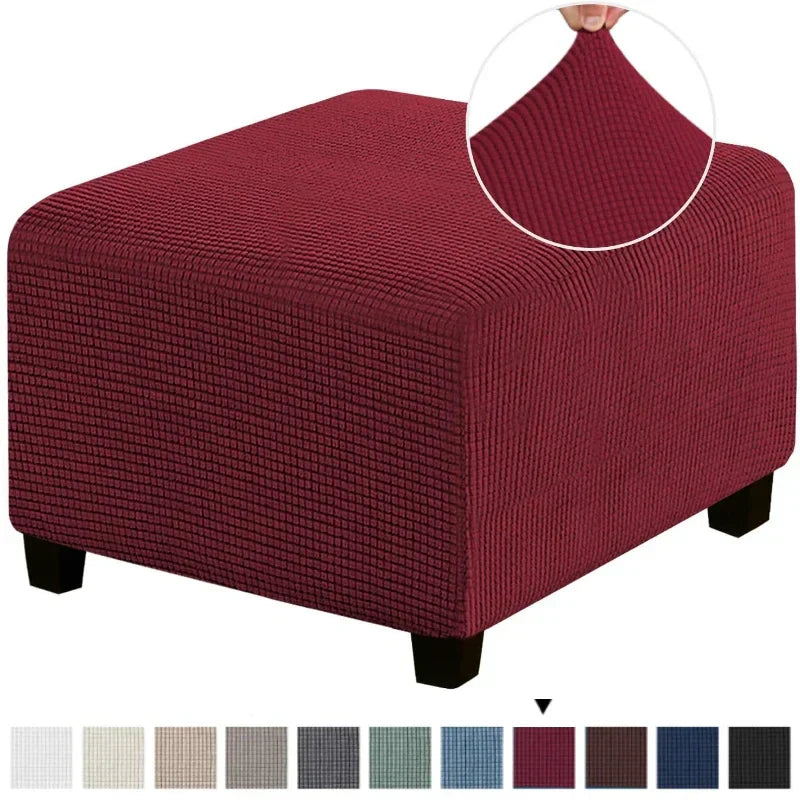 Polar Fleece Footstool Cover Durable Stretch Ottoman Cover