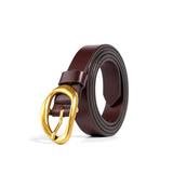 BEAUTODAY Belt Women Cow Leather Irregular Metal Buckle