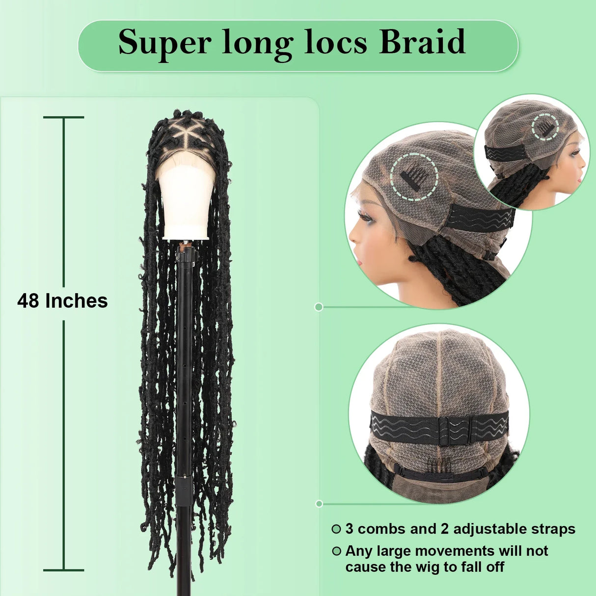 Kaylss 48" Full Double Lace Knotless Locs Braided