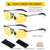 2PCS Photochromic Sunglasses Men Driving Chameleon Glasses Polarized