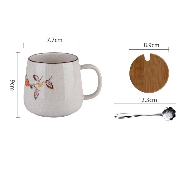 YWDL 380ml Japanese Retro Style Ceramic Coffe Mug