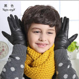 Children Autumn Sheepskin Plus Velvet Thick Gloves Boys