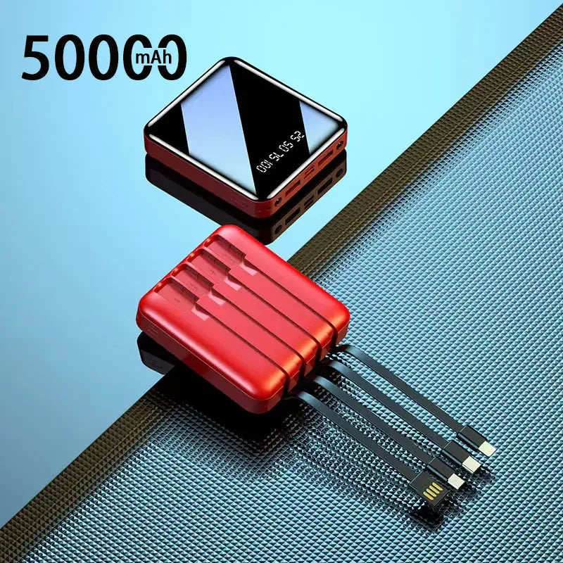 50000mAh Power Bank Mirror Digital Display Screen BuiltIn