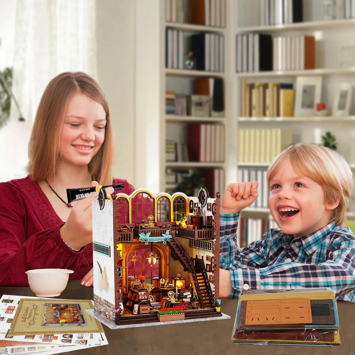 DIY book corner kit with led light 3D