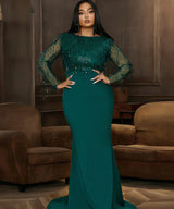 Evening Dress Plus Size Green New Sleeveless High