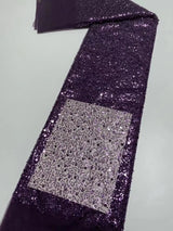 Heavy silver Sequins Lace Fabric With Bead Sequins