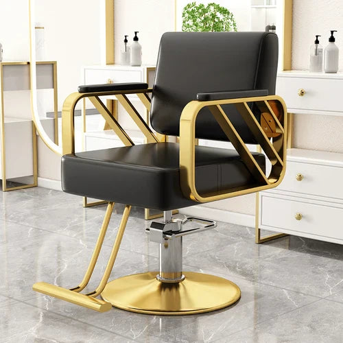 Gold Salon Beauty Barber Chair Luxury Personalized Lifter