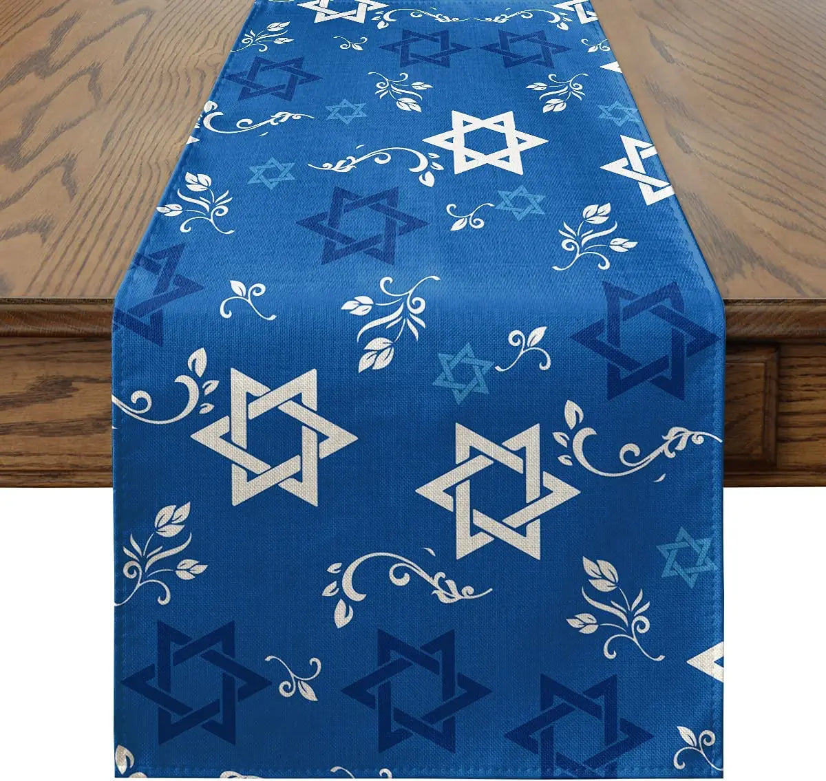 Passover Linen Table Runner Pesach Seder Matzoh Red