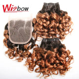 Human Brazilian Hair Weave Bundles With Closure Ombre
