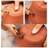 Tungsten Steel Ring-shaped Double-head Trimming Scraper Wooden Handle