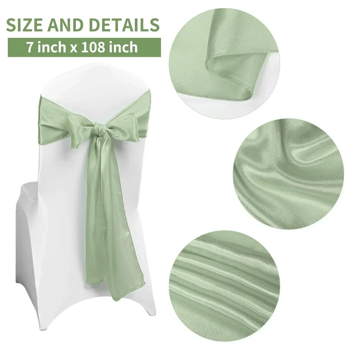 10/50pcs Satin Chair Bow Sashes Wholesale Wedding Chair