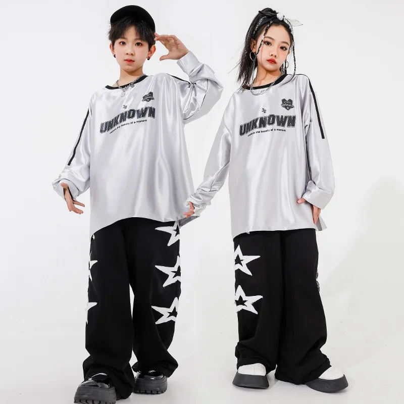 New Teenagers Kids Hip Hop Dance Costume Long