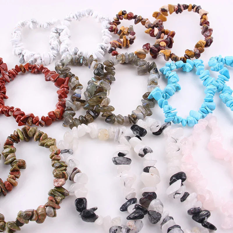 Stretch Natural 5-8mm Chips Bead Bracelet Healing Crystal