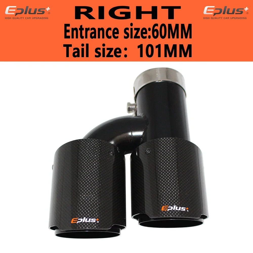 EPLUS Car Carbon Fiber Glossy Muffler Tip H