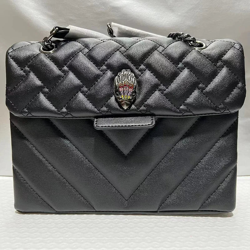 Kurt G Quilted Eagle Metal Women Shouder Bag