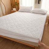 Quilted Waterproof Mattress Cover Embossed Bedding Mattress Protector